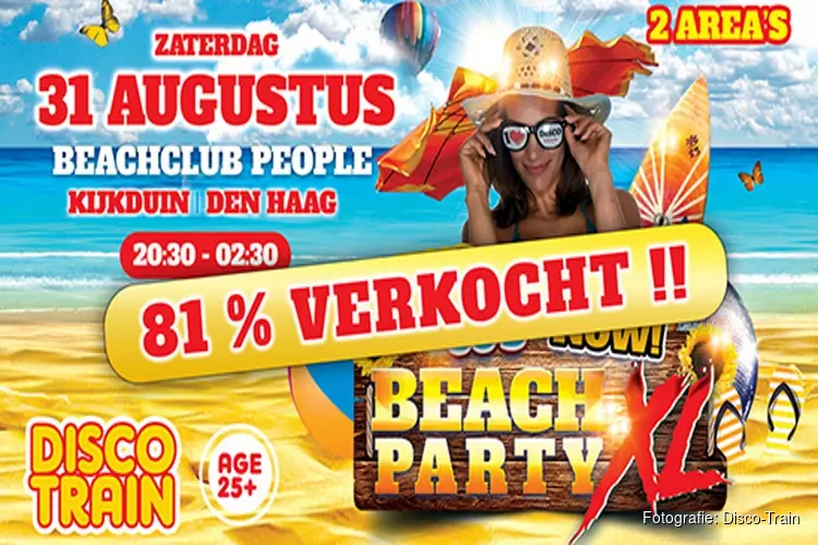 Disco-Train Beach Party XL bij Beach Club People in Kijkduin