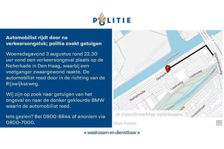 Voetganger zwaargewond, automobilist rijdt door