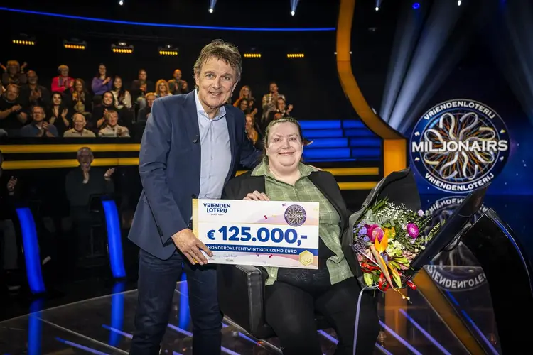 Een van de hoogste bedragen ooit:  125.000 euro voor Marjolein uit Rijswijk bij VriendenLoterij Miljonairs